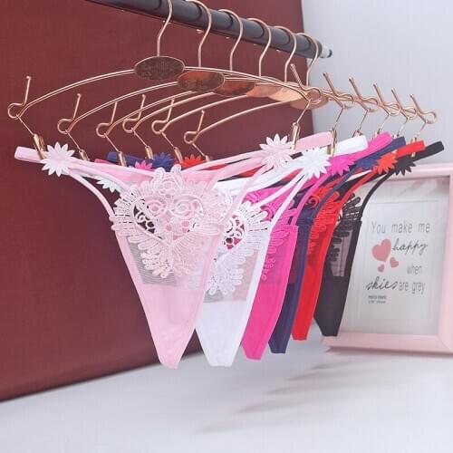 Sexy Erotic Lingerie Women Lace Crotch G String Bandage Panties Female Thong Hot Sex Transparent Underwear