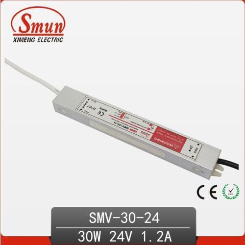30W 24V 1.2A Outdoor Waterproof IP67 Switching Led Driver Led Power Supply With CE RoHS SMV-30-24