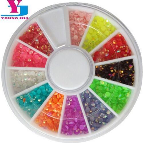 5Box/Lot 3D Nail Rhinestone Colorful DIY Nail Art Decoration Acrylic Crystal 3mm Stone Beauty Accessorios Nail Kit Art Suppliers
