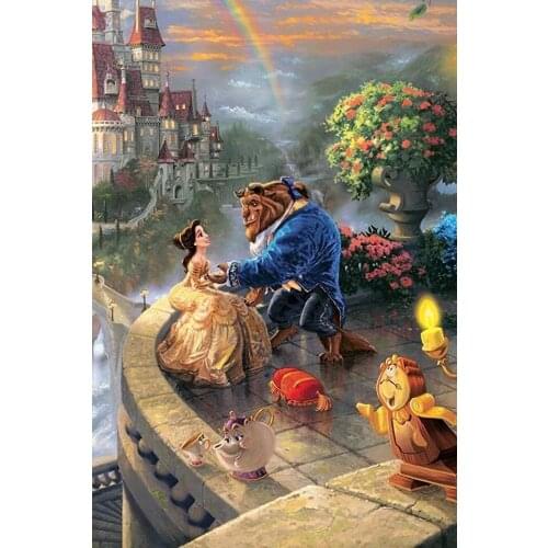 Xaviera 5D Diy Diamond Painting Cartoon Movie Beauty and The Beast Full Round Drill Embroidery Mosaic Rhinestone Cross Stitch