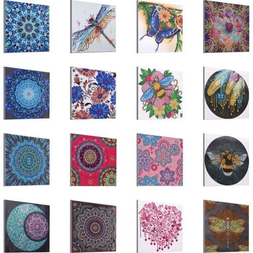 Moon Mandala Special Shaped Diamond Painting Butterfly Feather Bee 5D DIY Diamond Embroidery Art Craft Kits Home Decoration