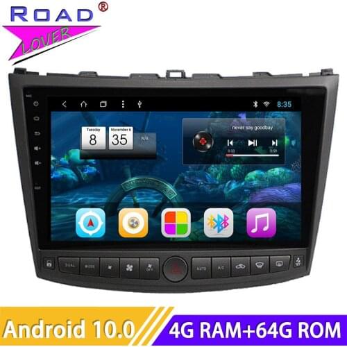 Car Radio Android 10.0 10.1'' DVD Player For Lexus IS250 IS300 IS200 IS220 IS350 2005-2012 Stereo 2 Din Head Unit GPS Navigation