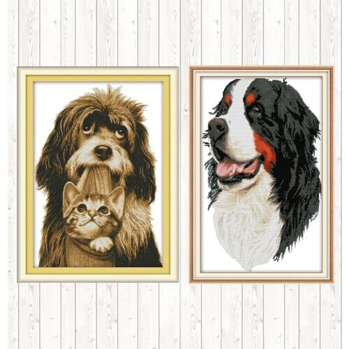 Bernese Mountain Dog DIY Crafts 14ct 11ct Count Print Canvas Needlework Embroidery Patterns Cross Stitch Package Embroidery Kits