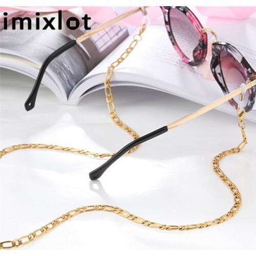 Imixlot Simple Retro Stainless Steel Sunglass Chain Anti-skid Eyewear Cord Holder Neck Strap Reading Glasses Rope for Unisex