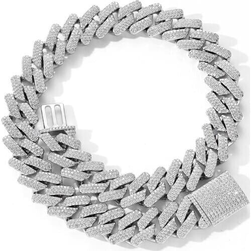 20MM Iced Out Chains For Men Miami Cuban Link Necklace Luxury Micro Paved CZ Cuban Chain Hip Hop Jewelry