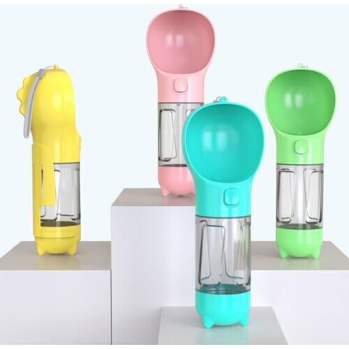 Dog Water Cup Carry with Trash Bag Kettle Water Bowl Drinker Pet Supplies Water Bottles with Multifunctional Portable Cup Travel