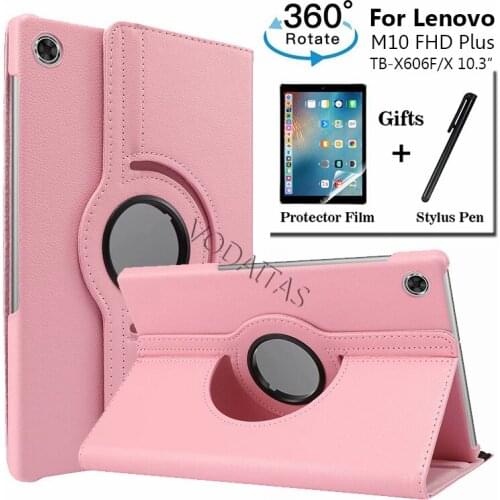 For Lenovo Tab M10 Plus 10.3 inch Case 360 Rotating PU Leather Cover For Lenovo Tab M10 FHD Plus TB-X606F X606X 2020 Funda Capa