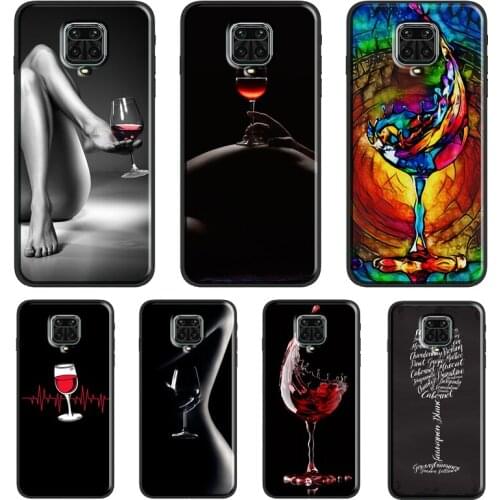 Red Wine Case For Xiaomi Redmi Note 10 Pro 7 8 9S 8T Note 9 Pro Back Cover For Redmi 9A 9C 9T 7A 8A