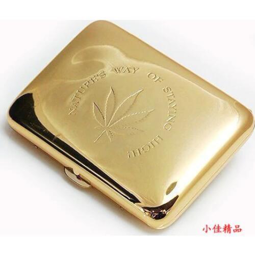 New 1 PCS High quality cigarette Case Golden/Silver ( Holde16 cigarettes) cigarette holder with gift box Mens Gadgets SQ320