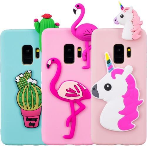 Flamingo Case For Samsung Galaxy S9 Plus S8 Cover 3D Cute Unicorn Cactus Soft TPU Silicone Animal Fundas For Samsung S7 edge S6