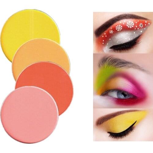 Color Salon Yellow coral Matte Glitter Eyeshadow Powder Shimmering Colors Eye Shadow Palette Metallic Eye Makeup Cosmetic
