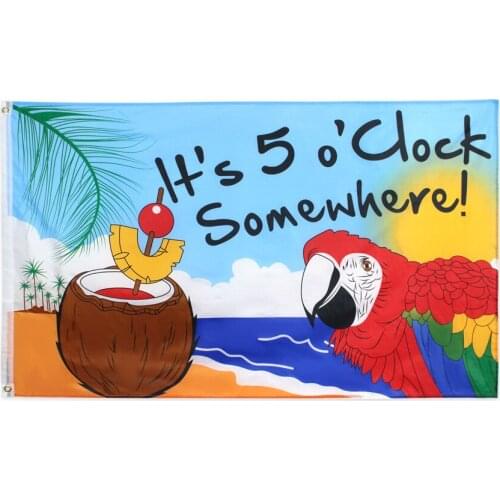 90x150cm Polyester Cheap Durable Stock 5 Oclock Flags