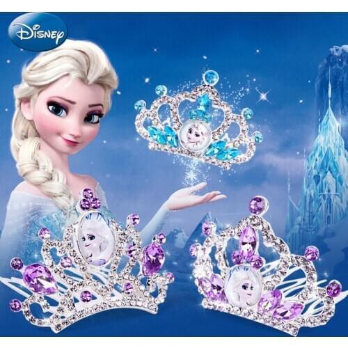 Disney Frozen 2 Princess Crown Sofia Ariel Anna Elsa Crown Heart Jewel Disney Toys Girls Makeup Pretend Play Makeup Toys