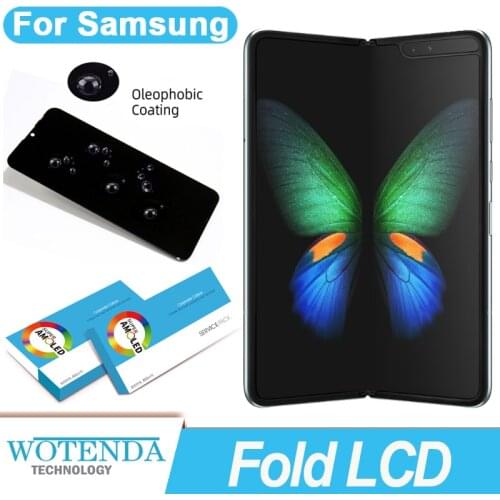 Original AMOLED Display For Samsung Galaxy Fold lcd Digitizer F900F F900U F900W F9000 95% NEW Display Touch Screen with frame