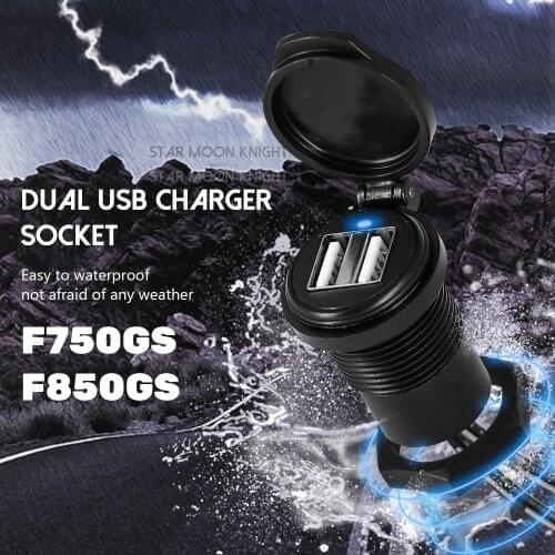 For BMW F750GS F850GS F 750 GS 850 Motorcycle Dual USB Charger Power Adapter Cigarette Lighter Socket waterproof Plug Socket