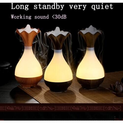 Home air humidifier aromatherapy essential oil diffuser atomizer ultrasonic usb humidifier wood grain aroma diffuser led lamp