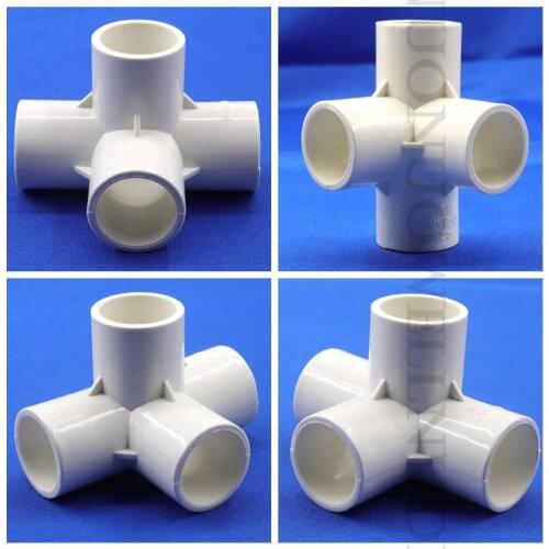 2pcs I.D 20~50mm PVC Pipe 4 Way Connectors PVC Pipe Fittings aquarium fish tank Oxygen supply pipe connector water tube Joint