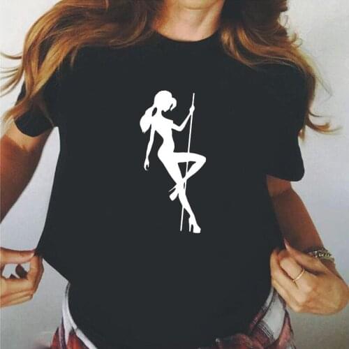 Sexy Girl Pole Dance Print T Shirt Women Tops Summer Casual Cotton Tee Shirt Femme Short Sleeve Harajuku Tshirt Camiseta Mujer
