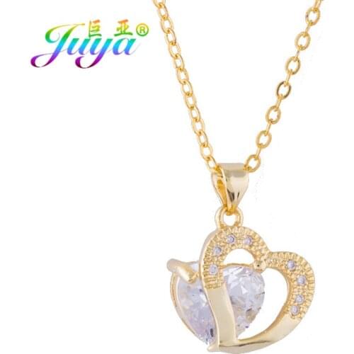 Juya Christmas Gift Jewelry Supplies Handmade Ocean Heart Pendant Necklace For Women Girls Lovely Jewelry Necklace