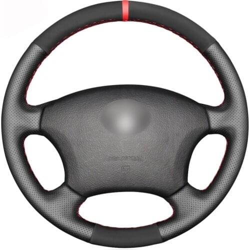 Black Suede Artificial Leather Marker No-slip Car Steering Wheel Cover for Toyota Land Cruiser Prado 120 2004-2009 Land Cruise