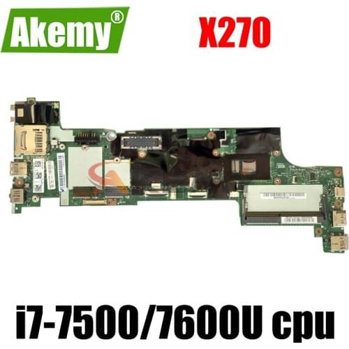 DX270 NM-B061 For Lenovo Thinkpad X270 notebook motherboard W/ I7-7500/7600U DDR4 100% fully tested FRU 01YR991 01HY504 01LW711