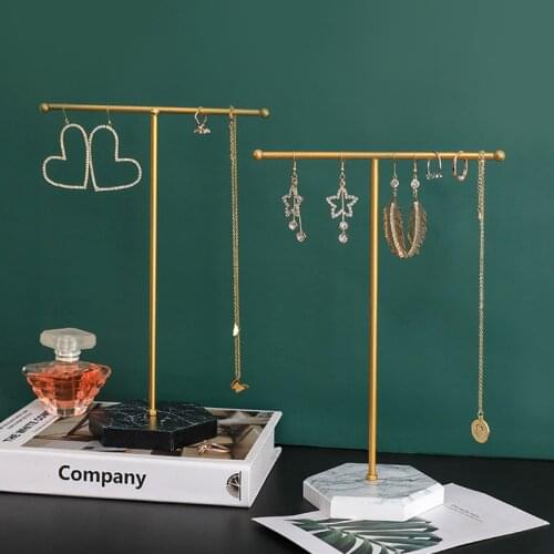 Metal T shape Jewelry Display Bracelet Chain Necklace Earring Rings Display Rack Holder Stand Organizer Shelf