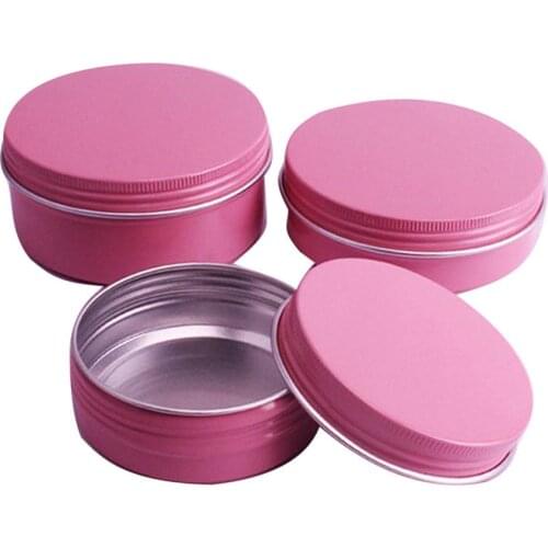 10pcs/lot 60ml Metal Round Pink Cosmetic Aluminum Jars Pink Black Gold Personal Care Cream Mask Soap Packaging Container Pots