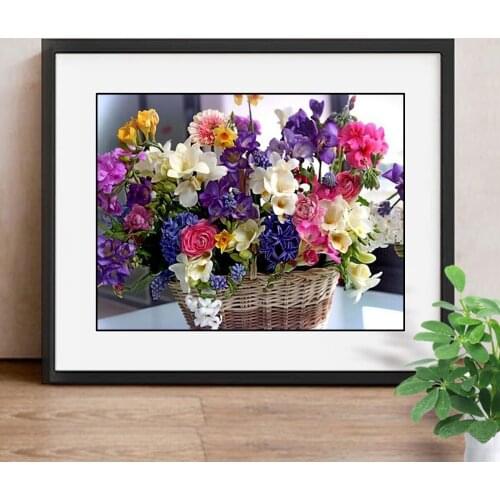 Mosaic 3D DIY Diamond Embroidery Flowers Diamond Painting Cross Stitch Flower Basket Full New Arrival Decoration Home