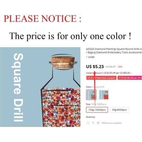 AZQSD Diamond Painting Square Round Drills 447 Colors For Beads Backup Sales For Bags/g Diamond Embroidery Tools Accessories