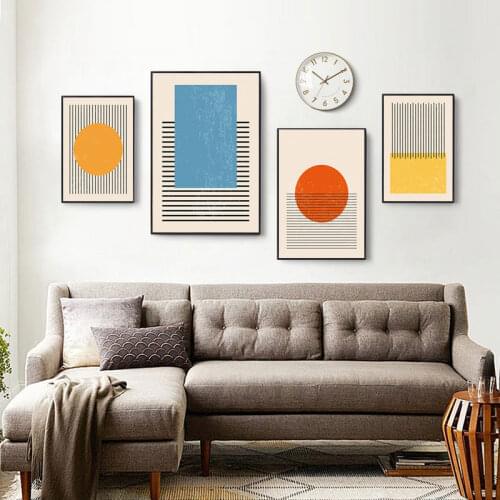 Abstract Style Lines Wall Art Poster and Prints Geometry Color Block Canvas Painting Nordic Decorative Living Room Home Decor