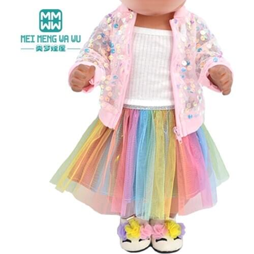 Clothes for doll fit 43 cm new born doll accessories American doll Fashion jackets, camisoles, short skirts