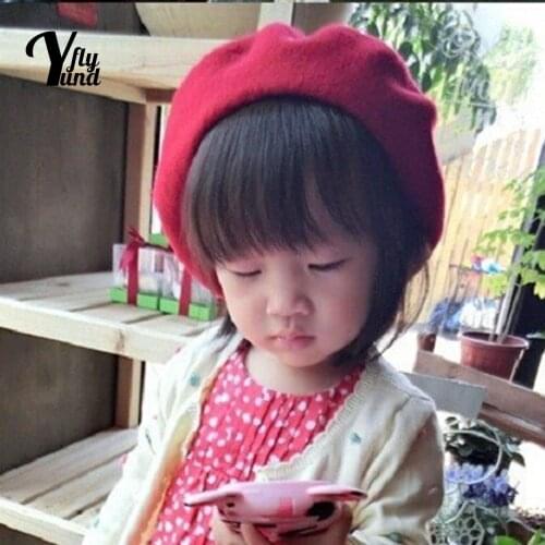 Yundfly Solid Color Imitation Fleece Infant Beret Hat Fashion Warm Baby Girls Cap DIY Clothing Decoration Kids Photography Props
