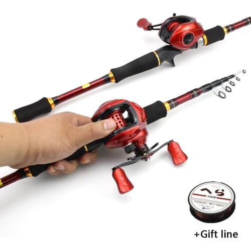 1.8m2.1m2.4m2.7m Portable Travel Outdoor sports telescopic fishing rod and Spinning Reels Trout Pikes fish Casting Rod pesca