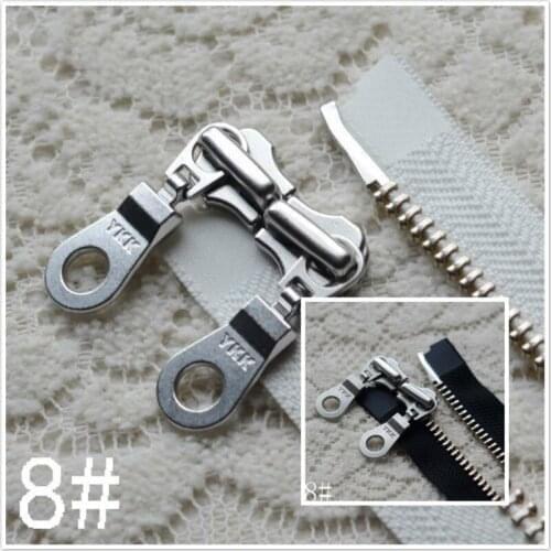 8# Long Metal Ykk Zipper Black White Copper Double Open 50-120cm Tailor Down Jacket Sewing Accessories