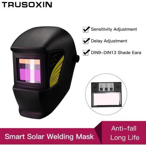 Samrt Solar LI battery Automatic Darkening TIG MIG MMA MAG Electric Welding Mask/Helmets/Welder Cap for Welding Machine