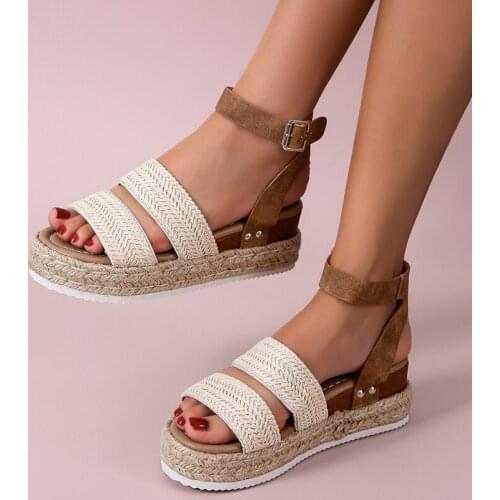 Fashion Sandals 2021 New Summer Women Golden Sandals Platform Heels Cross Strap Ankle Lace Peep Toe Beach Party Ladies Shoes