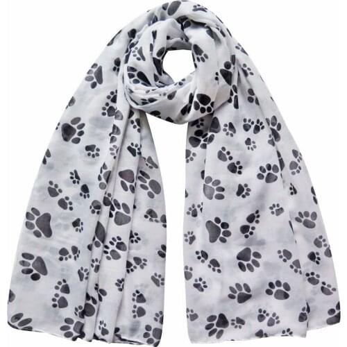 Dog Cat Paws Footprints Print Large Scarf Shawl Wrap Soft Lightweight Big Size 180cm x 90cm