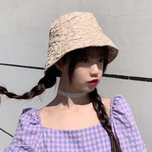 INS Korea Harajuku Hats For Women Soft Pleated Lace Wide Brim Sun Hats Floppy Summer Fishing Hat Dress Lace Ladies Cap Gorros