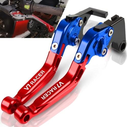 Motorcycle Folding handbrake Extendable handle Adjustable Brake Clutch Levers For MOTO GUZZI V7 Racer 2011 2012 2013 2014 2015