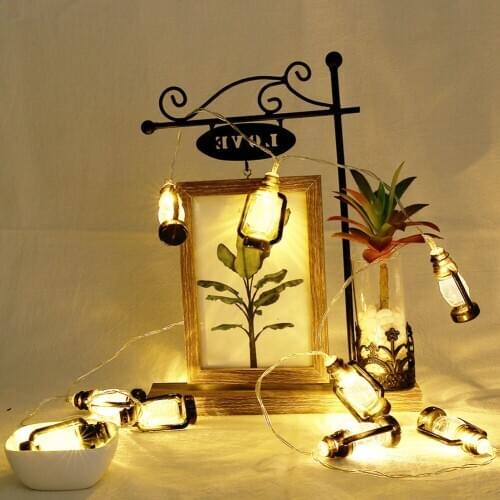 Battery Operated Outdoor Garland Fairy Lamp Xmas Party Home Holiday Decoration LED Kerosene Lantern Light String