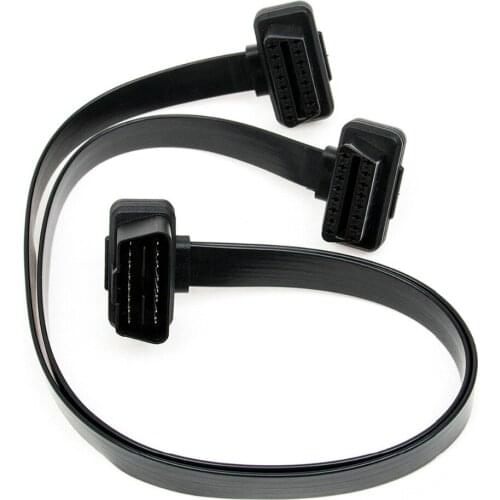 Universal 1-to-2 16-Pin Male to Dual Female Car OBD2 Extension Diagnostic Cable - Black (30cm)