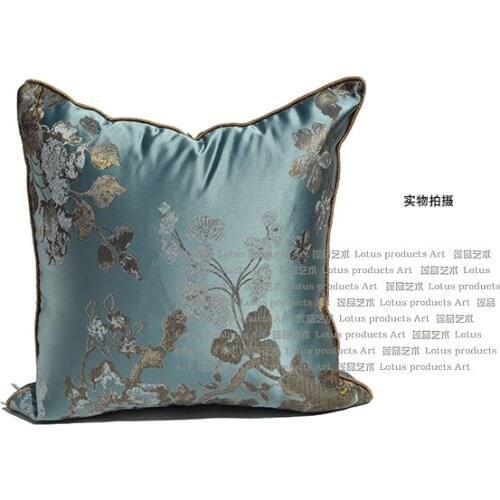 Green Satin New Classical Modern New Chinese Sofa Living Room without Core Pillow Big Backrest Back Pillow Backrest Cushion