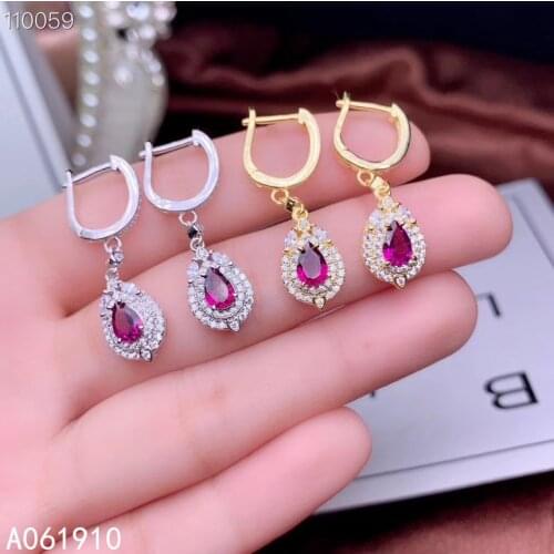 KJJEAXCMY boutique jewelry 925 sterling silver inlaid natural Garnet womens earrings support detection popular