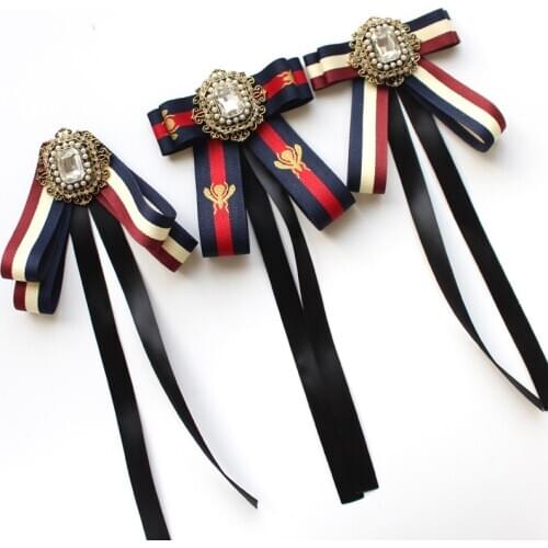 Uniform Tie Korean Shirt Accessories Striped Collar Women Star Handmade Diamond College Style Butterfly Bow Tie