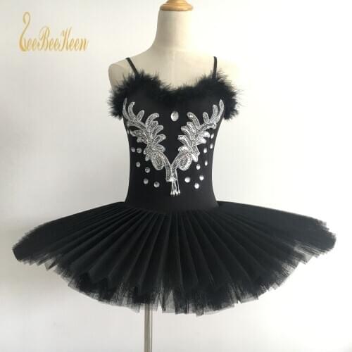 White/Black Swan Lake Ballet Tutu Dress Costume Girls 6 Layers Ballet Costumes For Women Professional Adults Ballerina Dress