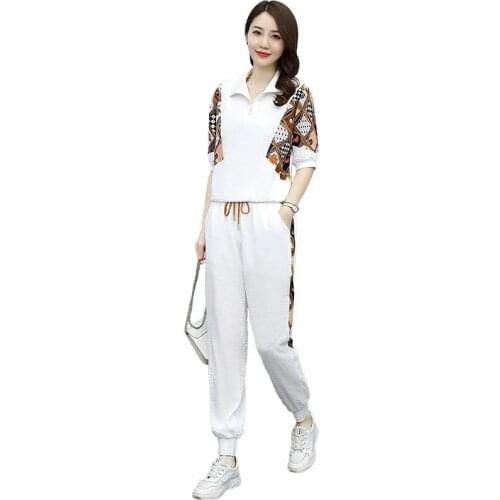 Womens Suits Sports Casual Fashion Suit 2021 Summer New Ladies Clothing Temperament Goddess Professional Two-Piece Pant Suit