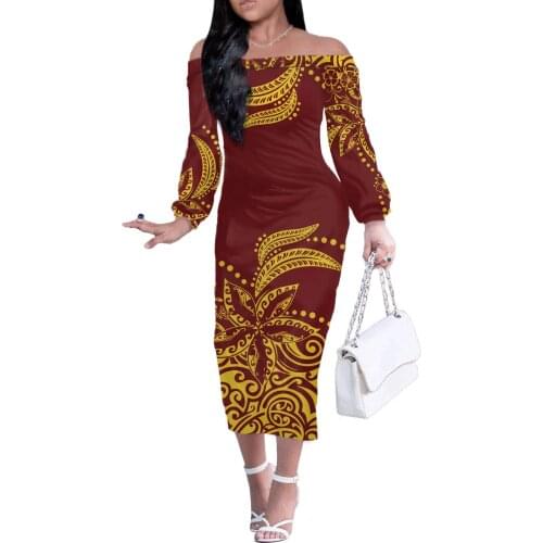 HYCOOL Plus Size Off Shoulder Sexy Dress Women Print Dress Long Sleeve 2021 Spring Autumn Casual Hawaii Flower Women Clothing