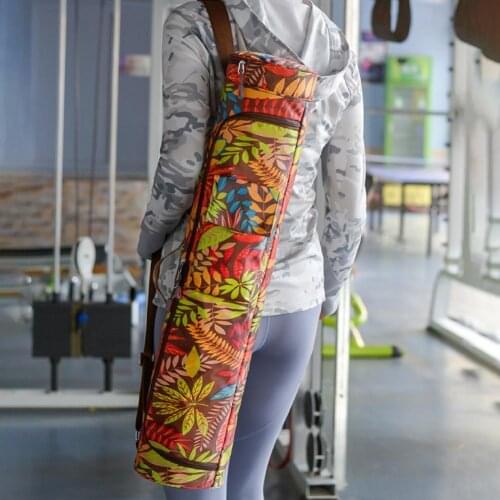 1Pc Large-Capacity Portable Fashion Printed Adjustable Strap One-Shoulder Yoga Backpack Exercise Fitness Yoga Mat Bag