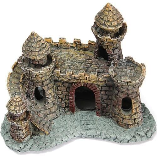 1pcs Simulation Little Castle Aquarium Fish Tank Foreground Ornaments Fish Shrimp Hiding House Home Furnishing Office Decoration