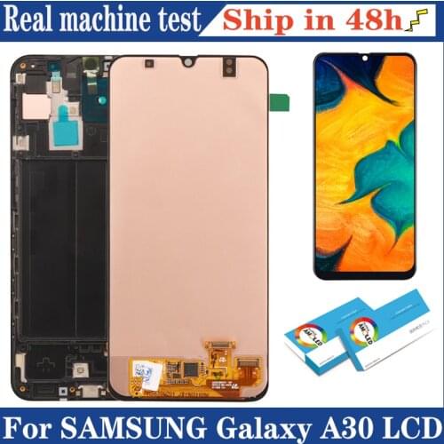 100% Original 6.4'' AMOLED Display for Samsung Galaxy A30 A305 SM-A305F Full LCD Touch Screen Digitizer Assembly Repair Parts